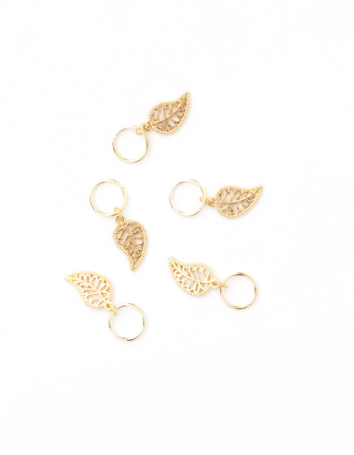 Hajékszer hair ring with pendant LEAF AFROline (5pcs)