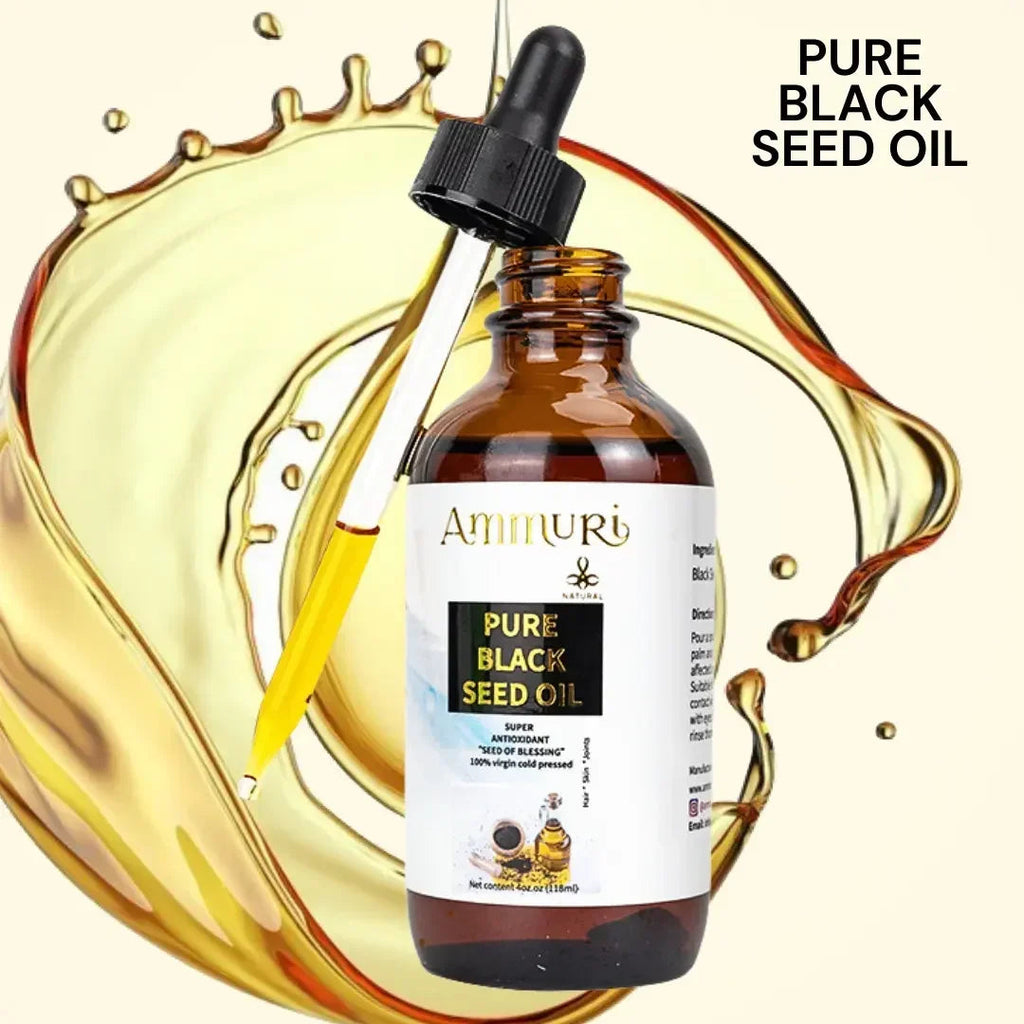Pure Organic Black Seed Oil | Cold-Pressed Nigella Sativa for Skin, Hair & Wellness – Ammuri Beauty